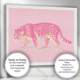 Pop Art Pink Leopard Wildlife Illustration Canvas Wall Art Print Decor Picture Ready to Hang
