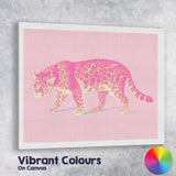 Pop Art Pink Leopard Wildlife Illustration Canvas Wall Art Print Decor Picture Ready to Hang