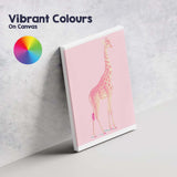 Pop Art Pink Giraffe Minimalist Wildlife Canvas Wall Art Print Decor Picture Ready to Hang