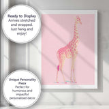 Pop Art Pink Giraffe Minimalist Wildlife Canvas Wall Art Print Decor Picture Ready to Hang