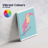 Pop Art Toucan Turquoise Background Tropical Bird Canvas Wall Art Print Decor Picture Ready to Hang