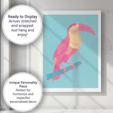 Pop Art Toucan Turquoise Background Tropical Bird Canvas Wall Art Print Decor Picture Ready to Hang