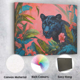 Black Panther Tropical Jungle Pink Botanical Canvas Wall Art Print Decor Picture Ready to Hang