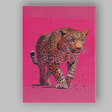 Walking Leopard Pink Pop Art Wildlife Canvas Wall Art Print Decor Picture Ready to Hang