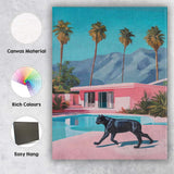 Black Panther Luxury Pink Desert Villa Canvas Wall Art Print Decor Picture Ready to Hang