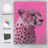 Pink Tinted Cheetah Portrait Minimalist Wildlife Canvas Wall Art Print Decor Picture Ready to Hang