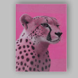 Pink Tinted Cheetah Portrait Minimalist Wildlife Canvas Wall Art Print Decor Picture Ready to Hang