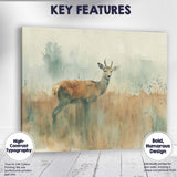 Soft Watercolour Woodland Deer Wildlife Landscape Canvas Wall Art Print Decor Picture Ready to Hang