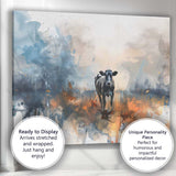 Contemporary Watercolour Highland Cow Abstract Landscape Canvas Wall Art Print Decor Picture Ready to Hang