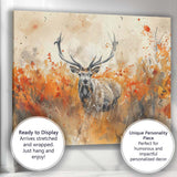 Autumn Watercolour Red Deer Forest Wildlife Canvas Wall Art Print Decor Picture Ready to Hang