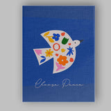 Scandinavian Floral Dove Choose Peace Typography Canvas Wall Art Print Decor Picture Ready to Hang