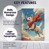 Happy Flying White Dog Autumn Sky Fantasy Canvas Wall Art Print Decor Picture Ready to Hang