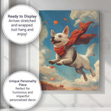 Happy Flying White Dog Autumn Sky Fantasy Canvas Wall Art Print Decor Picture Ready to Hang