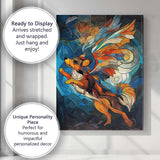 Stained Glass Fantasy Fox Colourful Winged Animal Canvas Wall Art Print Decor Picture Ready to Hang