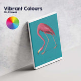 Minimalist Pink Flamingo Tropical Bird Illustration Canvas Wall Art Print Decor Picture Ready to Hang