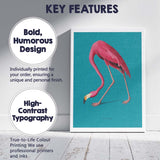 Minimalist Pink Flamingo Tropical Bird Illustration Canvas Wall Art Print Decor Picture Ready to Hang