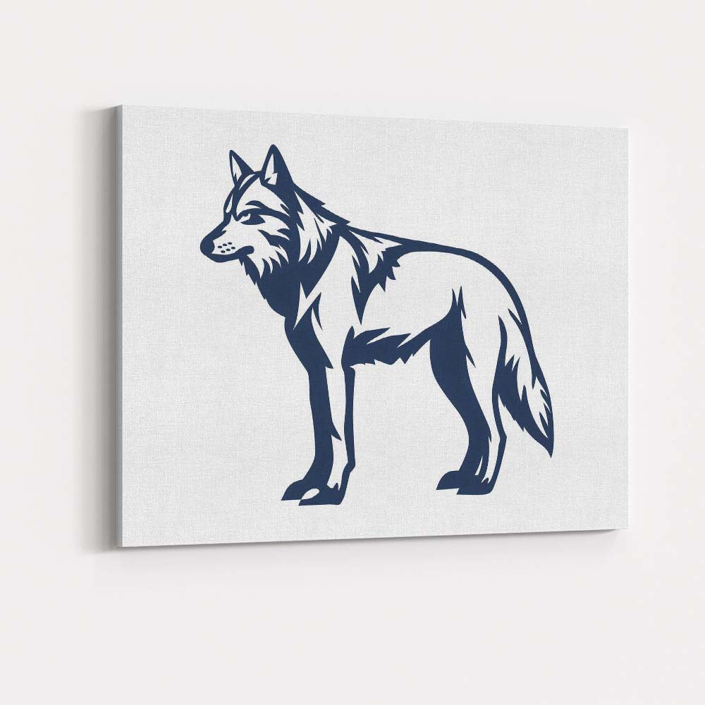 Arctic Wolf Wildlife Silhouette Graphic Canvas Wall Art Print Decor Picture Ready to Hang