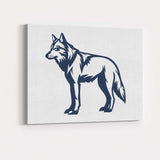 Arctic Wolf Wildlife Silhouette Graphic Canvas Wall Art Print Decor Picture Ready to Hang