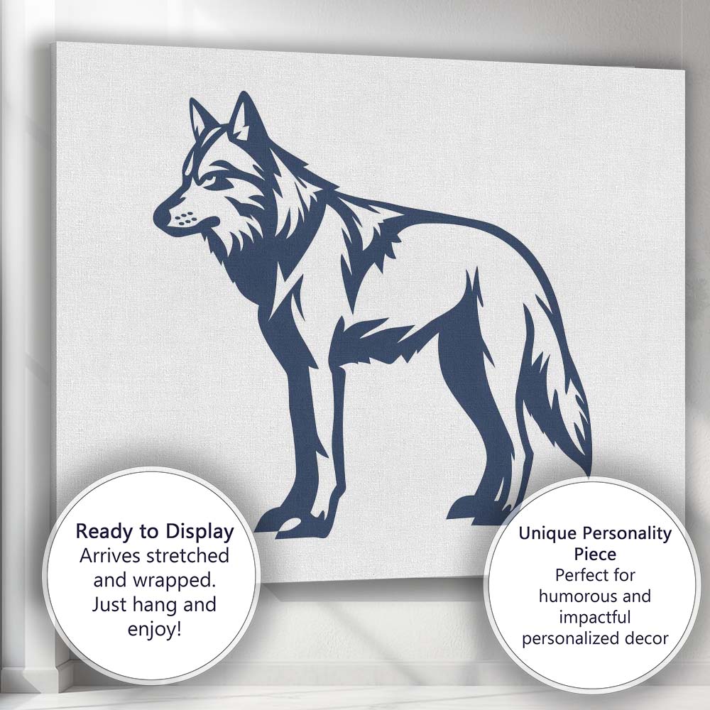 Arctic Wolf Wildlife Silhouette Graphic Canvas Wall Art Print Decor Picture Ready to Hang