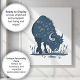 Grazing American Bison Wildlife Silhouette Canvas Wall Art Print Decor Picture Ready to Hang