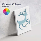 Cute Cartoon Running Deer Woodland Animal Canvas Wall Art Print Decor Picture Ready to Hang