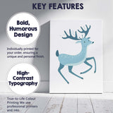Cute Cartoon Running Deer Woodland Animal Canvas Wall Art Print Decor Picture Ready to Hang
