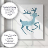 Cute Cartoon Running Deer Woodland Animal Canvas Wall Art Print Decor Picture Ready to Hang