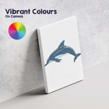 Graceful Dolphin Ocean Wildlife Illustration Canvas Wall Art Print Decor Picture Ready to Hang