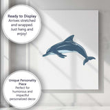Graceful Dolphin Ocean Wildlife Illustration Canvas Wall Art Print Decor Picture Ready to Hang
