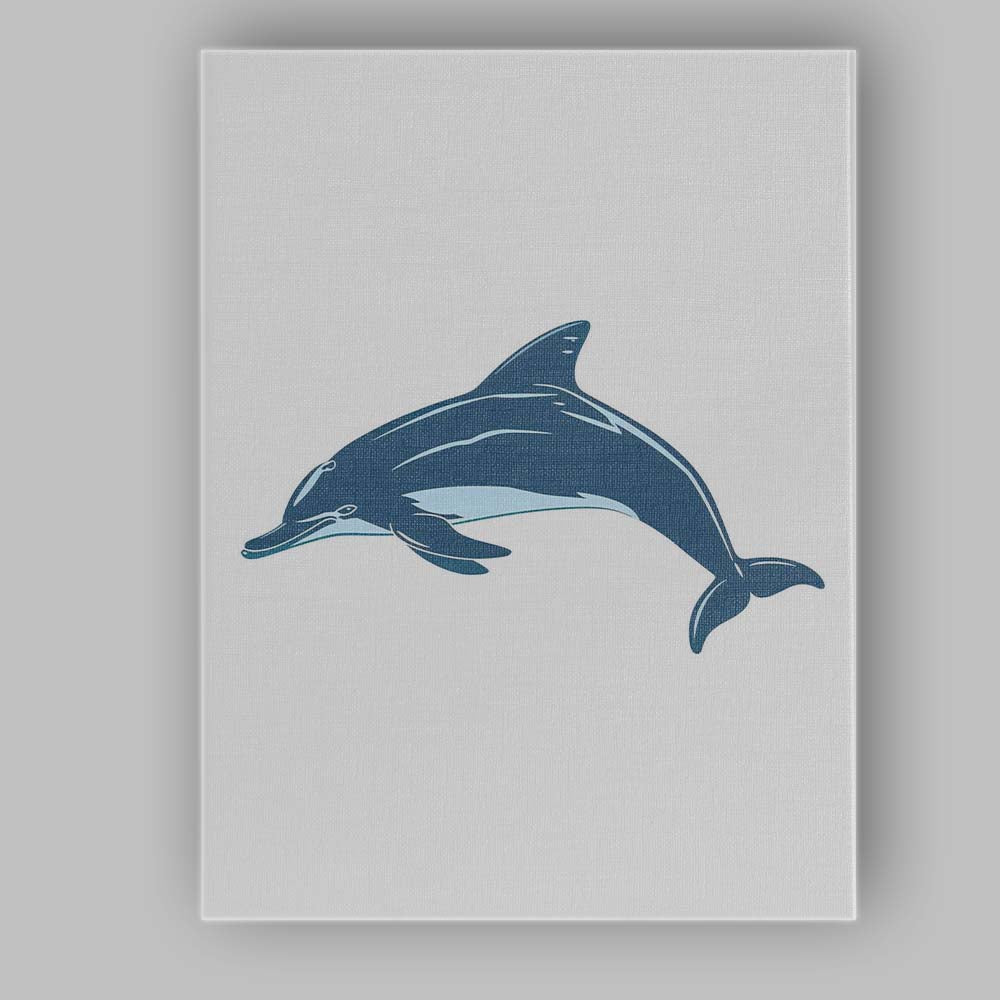 Graceful Dolphin Ocean Wildlife Illustration Canvas Wall Art Print Decor Picture Ready to Hang