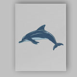 Graceful Dolphin Ocean Wildlife Illustration Canvas Wall Art Print Decor Picture Ready to Hang