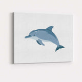 Graceful Bottlenose Dolphin Ocean Wildlife Illustration Canvas Wall Art Print Decor Picture Ready to Hang