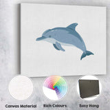 Graceful Bottlenose Dolphin Ocean Wildlife Illustration Canvas Wall Art Print Decor Picture Ready to Hang