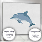 Graceful Bottlenose Dolphin Ocean Wildlife Illustration Canvas Wall Art Print Decor Picture Ready to Hang