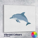 Graceful Bottlenose Dolphin Ocean Wildlife Illustration Canvas Wall Art Print Decor Picture Ready to Hang