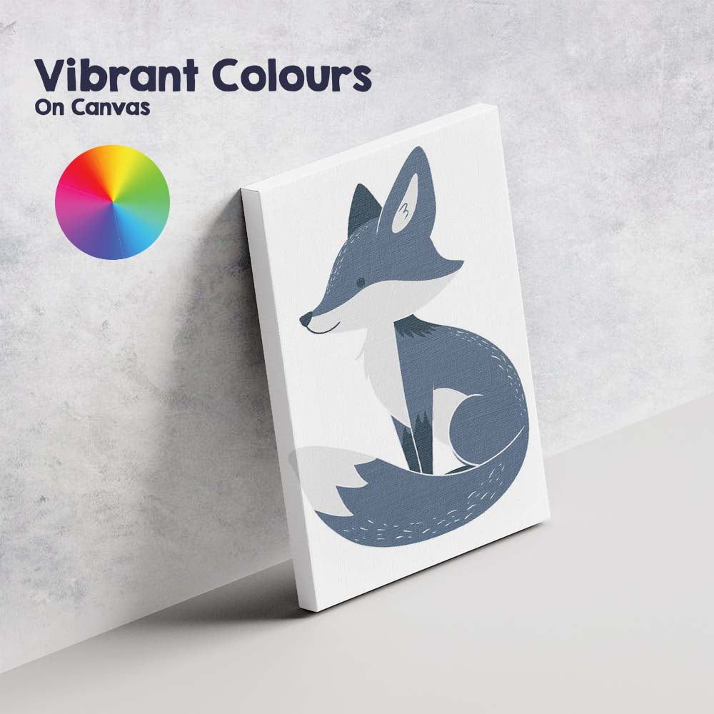 Cute Sitting Fox Woodland Animal Illustration Canvas Wall Art Print Decor Picture Ready to Hang