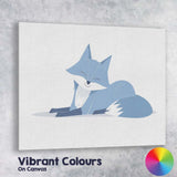 Sleeping Arctic Fox Minimalist Wildlife Illustration Canvas Wall Art Print Decor Picture Ready to Hang