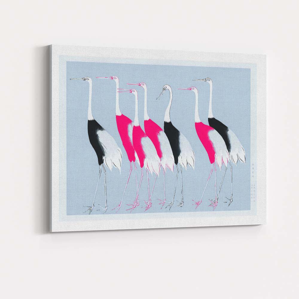 Contemporary Japanese Crane Flock Bird Art Canvas Wall Art Print Decor Picture Ready to Hang