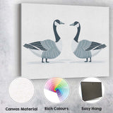 Elegant Canada Goose Pair Wildlife Illustration Canvas Wall Art Print Decor Picture Ready to Hang
