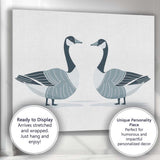 Elegant Canada Goose Pair Wildlife Illustration Canvas Wall Art Print Decor Picture Ready to Hang