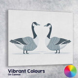 Elegant Canada Goose Pair Wildlife Illustration Canvas Wall Art Print Decor Picture Ready to Hang