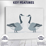 Elegant Canada Goose Pair Wildlife Illustration Canvas Wall Art Print Decor Picture Ready to Hang