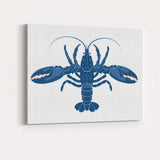 Classic Blue Lobster Coastal Sea Life Illustration Canvas Wall Art Print Decor Picture Ready to Hang