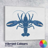 Classic Blue Lobster Coastal Sea Life Illustration Canvas Wall Art Print Decor Picture Ready to Hang