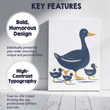 Minimalist Duck Family Cute Nursery Animal Illustration Canvas Wall Art Print Decor Picture Ready to Hang
