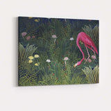 Exotic Pink Flamingo Tropical Jungle Botanical Pattern Canvas Wall Art Print Decor Picture Ready to Hang