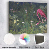 Exotic Pink Flamingo Tropical Jungle Botanical Pattern Canvas Wall Art Print Decor Picture Ready to Hang