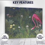 Exotic Pink Flamingo Tropical Jungle Botanical Pattern Canvas Wall Art Print Decor Picture Ready to Hang