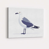 Minimalist Seagull Coastal Bird Illustration Canvas Wall Art Print Decor Picture Ready to Hang