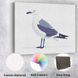 Minimalist Seagull Coastal Bird Illustration Canvas Wall Art Print Decor Picture Ready to Hang